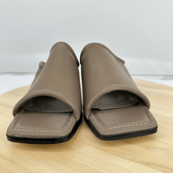 French Connection Women's Candice Open Toe Heel Sandals Kitten Heel Size 8.5 Tan - Picture 4 of 14